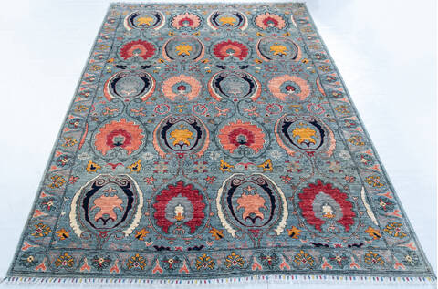 Chobi Grey Hand Knotted 610 X 911 Area Rug 700-147626 Image 1