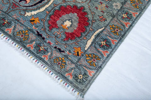 Chobi Grey Hand Knotted 610 X 911 Area Rug 700-147626 Image 3