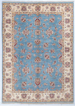 Chobi Blue Hand Knotted 5'8" X 8'0"  Area Rug 700-147627