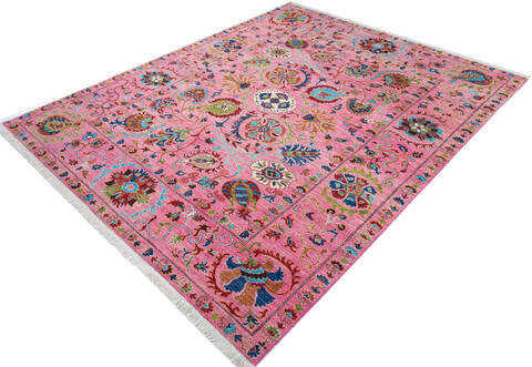 Chobi Multicolor Hand Knotted 84 X 1010 Area Rug 700-147628 Image 2
