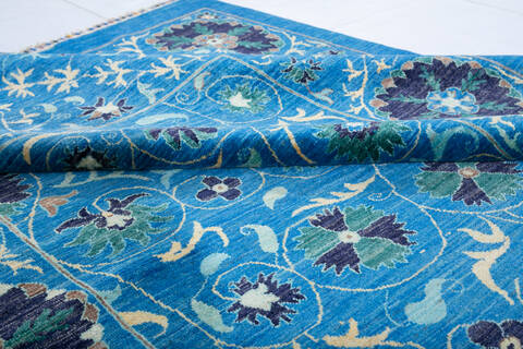 Chobi Blue Hand Knotted 68 X 98 Area Rug 700-147629 Image 6