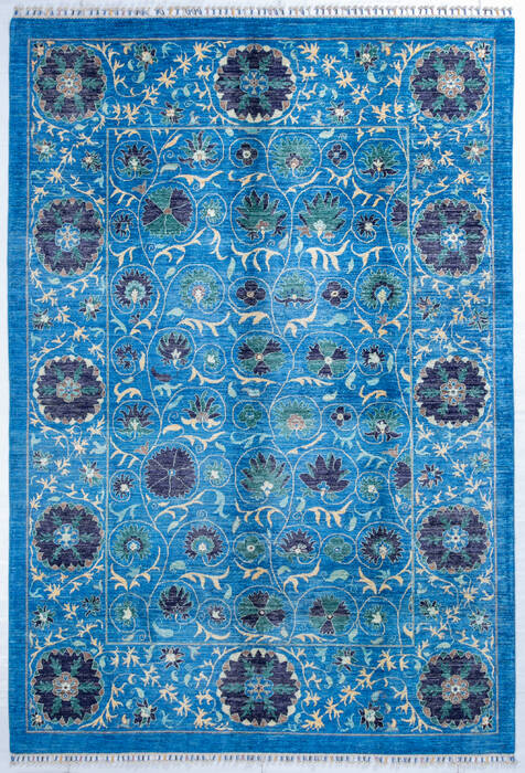 Chobi Blue Hand Knotted 68 X 98 Area Rug 700-147629 Image 0