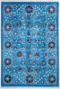 Chobi Blue Hand Knotted 6'8" X 9'8"  Area Rug 700-147629
