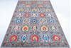 Kazak Grey Hand Knotted 67 X 102 Area Rug 700-147636 Thumb 1