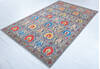 Kazak Grey Hand Knotted 67 X 102 Area Rug 700-147636 Thumb 2