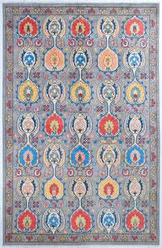 Kazak Grey Hand Knotted 6'7" X 10'2"  Area Rug 700-147636