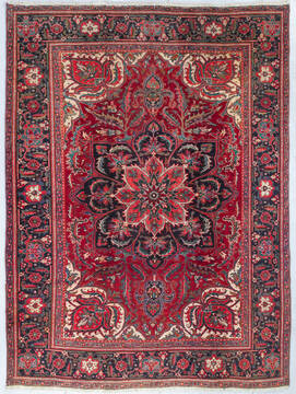 Heriz Red Hand Knotted 7'10" X 10'5"  Area Rug 700-147638