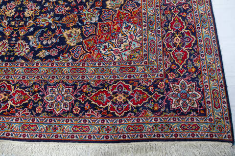 Kashan Blue Hand Knotted 92 X 134 Area Rug 700-147640 Image 5
