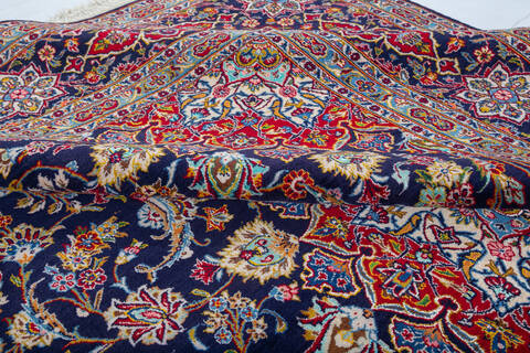 Kashan Blue Hand Knotted 92 X 134 Area Rug 700-147640 Image 6