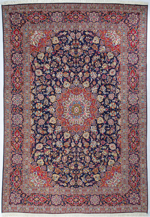 Kashan Blue Hand Knotted 92 X 134 Area Rug 700-147640 Image 0