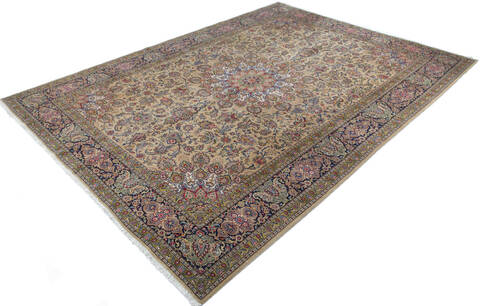 Tabriz Beige Hand Knotted 810 X 124 Area Rug 700-147644 Image 2