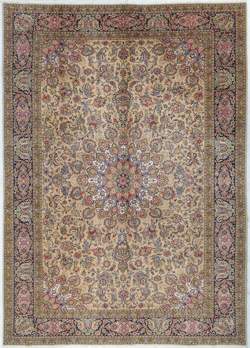 Tabriz Beige Hand Knotted 810 X 124 Area Rug 700-147644 Image 0