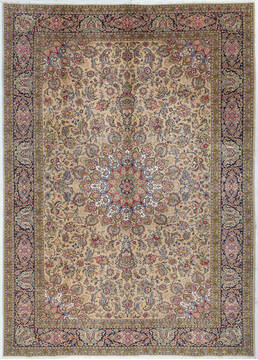 Tabriz Beige Hand Knotted 8'10" X 12'4"  Area Rug 700-147644