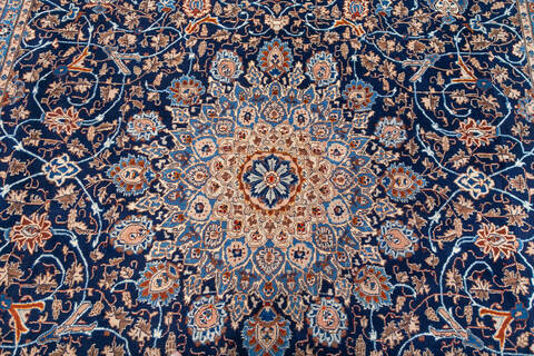Kashan Blue Hand Knotted 910 X 130 Area Rug 700-147646 Image 3