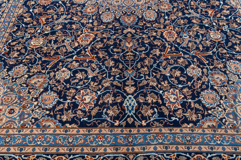 Kashan Blue Hand Knotted 910 X 130 Area Rug 700-147646 Image 4