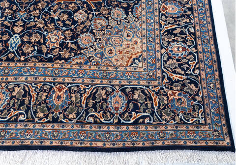 Kashan Blue Hand Knotted 910 X 130 Area Rug 700-147646 Image 5