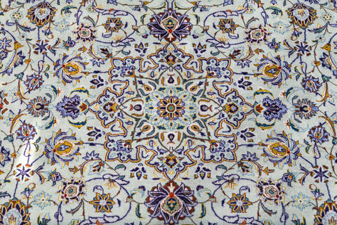 Kashan Green Hand Knotted 100 X 132 Area Rug 700-147647 Image 3
