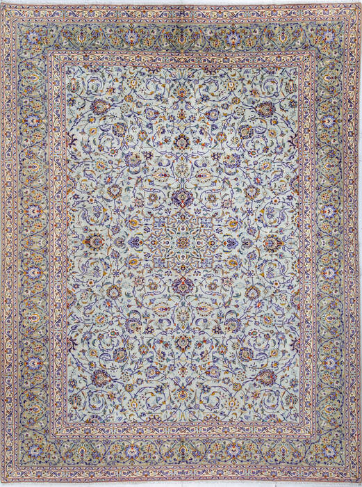 Kashan Green Hand Knotted 100 X 132 Area Rug 700-147647 Image 0