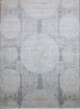 Jaipur White Hand Knotted 9'1" X 12'2"  Area Rug 124-147652