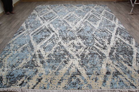 Jaipur Blue Hand Knotted 90 X 121 Area Rug 124-147654 Image 1