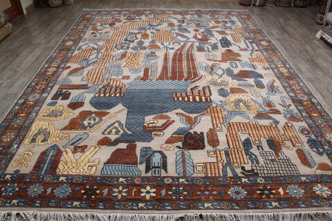 Jaipur Beige Hand Knotted 811 X 120 Area Rug 124-147659 Image 1
