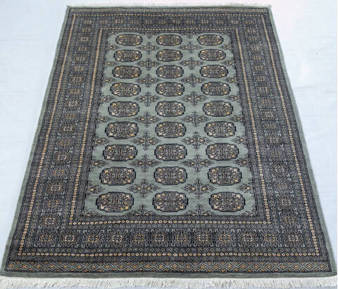 Bokhara Grey Hand Knotted 49 X 68 Area Rug 700-147661 Image 1