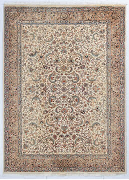 Pak-Persian Beige Hand Knotted 5'7" X 7'8"  Area Rug 700-147662