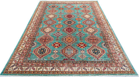 Kazak Green Hand Knotted 82 X 1011 Area Rug 700-147665 Image 1