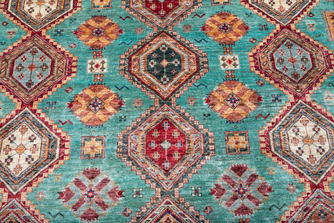 Kazak Green Hand Knotted 82 X 1011 Area Rug 700-147665 Image 3