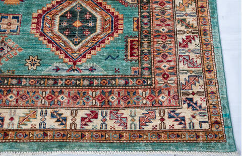 Kazak Green Hand Knotted 82 X 1011 Area Rug 700-147665 Image 4