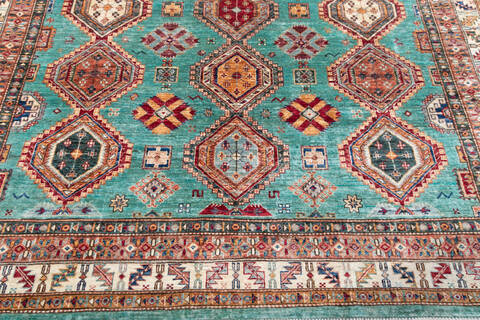 Kazak Green Hand Knotted 82 X 1011 Area Rug 700-147665 Image 5
