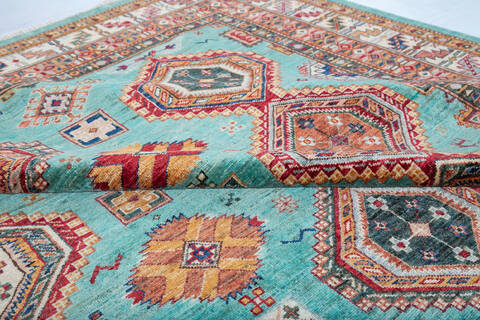 Kazak Green Hand Knotted 82 X 1011 Area Rug 700-147665 Image 6