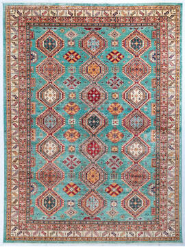 Kazak Green Hand Knotted 8'2" X 10'11"  Area Rug 700-147665