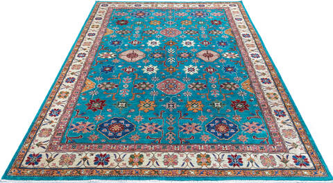 Kazak Blue Hand Knotted 83 X 106 Area Rug 700-147666 Image 1