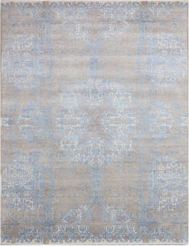 Jaipur White Hand Knotted 7'10" X 10'2"  Area Rug 124-147667