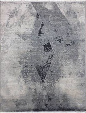 Jaipur White Hand Knotted 7'11" X 10'2"  Area Rug 124-147671