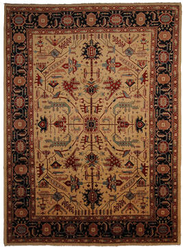 Ziegler Beige Hand Knotted 8'10" X 12'0"  Area Rug 125-147678