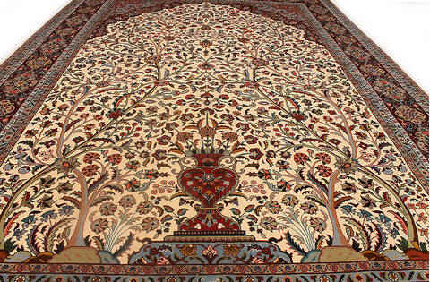 Tabriz Beige Hand Knotted 510 X 810 Area Rug 125-147680 Image 3