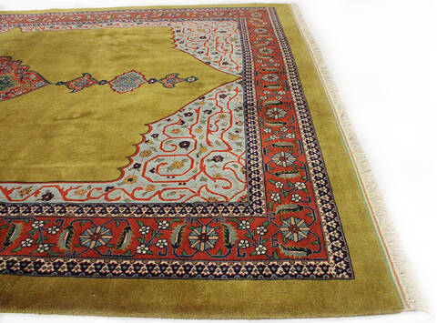 Tabriz Brown Hand Knotted 67 X 92 Area Rug 125-147681 Image 3