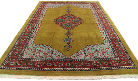 Tabriz Brown Hand Knotted 67 X 92 Area Rug 125-147681 Image 7
