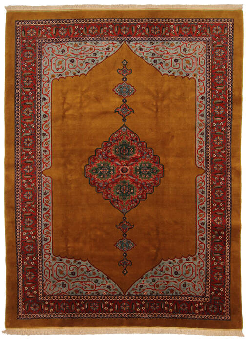 Tabriz Brown Hand Knotted 67 X 92 Area Rug 125-147681 Image 0