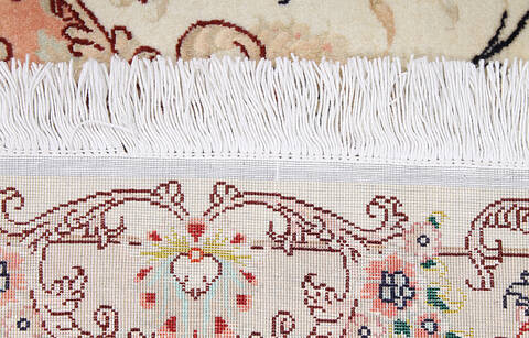 Tabriz Beige Hand Knotted 68 X 98 Area Rug 254-147682 Image 7