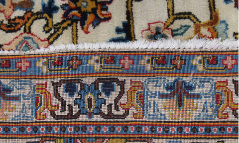 Kashan Beige Hand Knotted 78 X 115 Area Rug 254-147686 Image 1