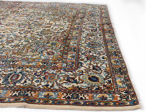 Kashan Beige Hand Knotted 78 X 115 Area Rug 254-147686 Image 6