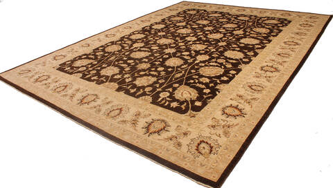 Ziegler Brown Hand Knotted 100 X 139 Area Rug 254-147690 Image 6
