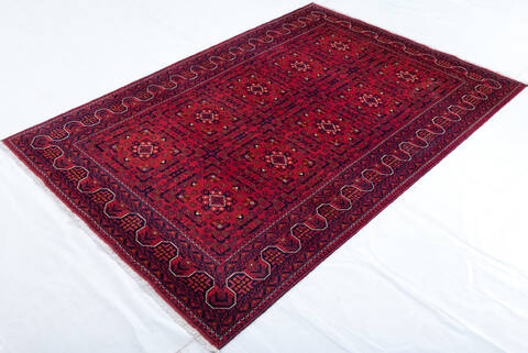 Khan Mohammadi Red Hand Knotted 59 X 86 Area Rug 700-147695 Image 2