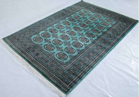 Bokhara Green Hand Knotted 49 X 68 Area Rug 700-147696 Image 2
