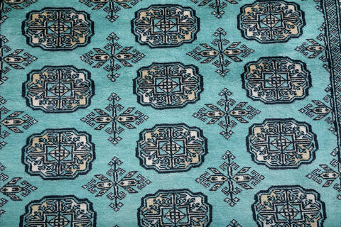Bokhara Green Hand Knotted 49 X 68 Area Rug 700-147696 Image 3