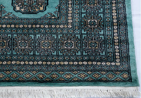Bokhara Green Hand Knotted 49 X 68 Area Rug 700-147696 Image 4