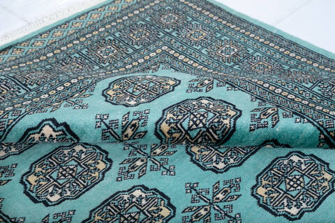 Bokhara Green Hand Knotted 49 X 68 Area Rug 700-147696 Image 5